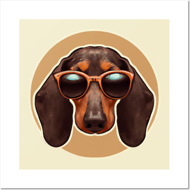 Retro Dachshund Dog Lover Retro Wall Art by BetterManufaktur